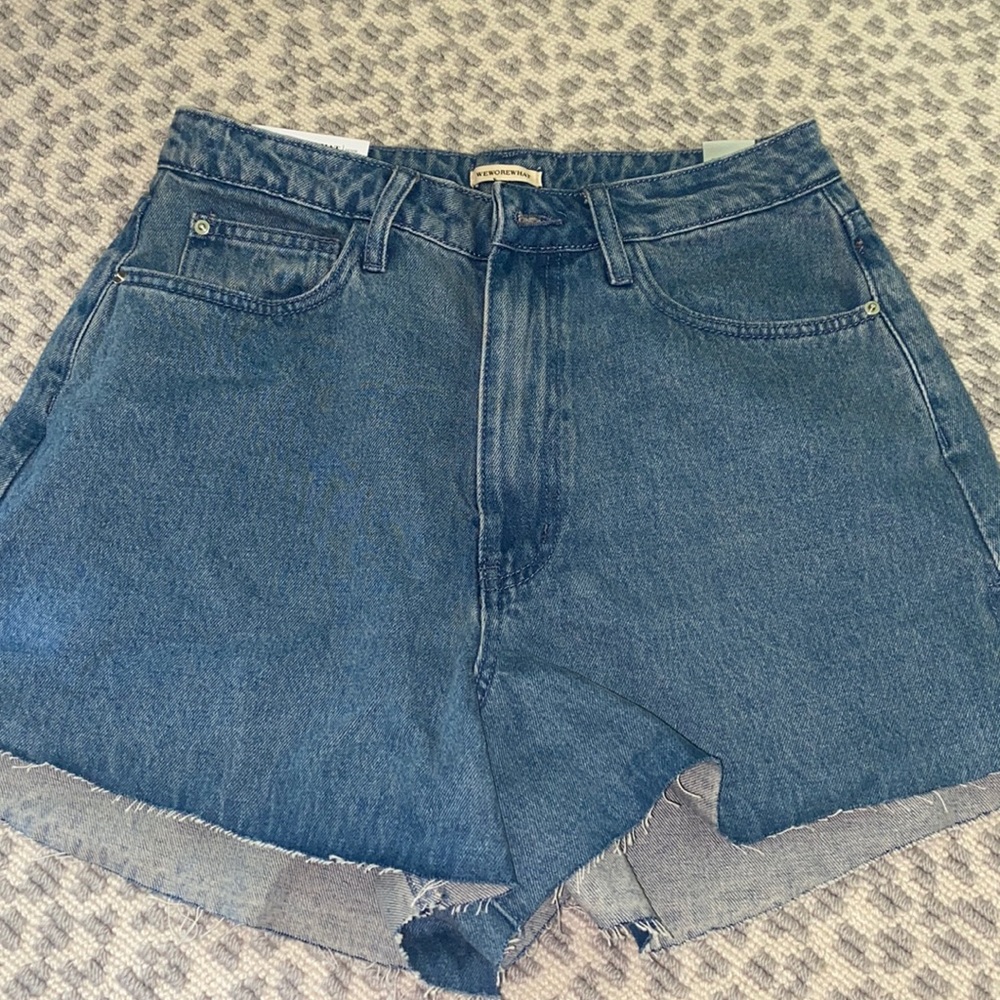 WeWoreWhat blue Jean boyfriend shorts